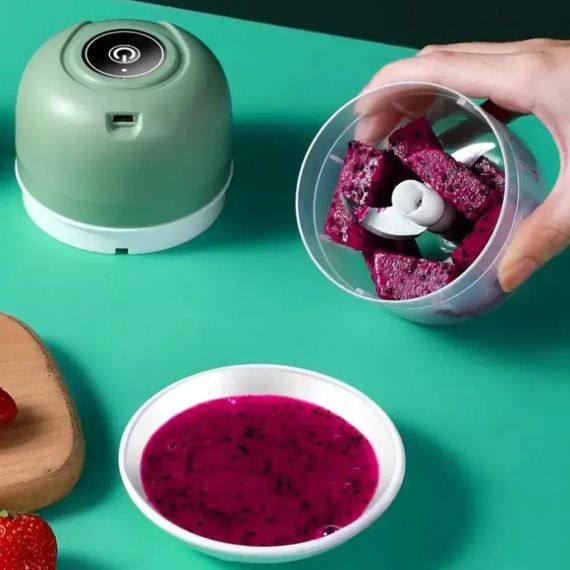 Аккумуляторный мини измельчитель для продуктов 250мл, с USB / Кухонный мини блендер для овощей | Зображення 6