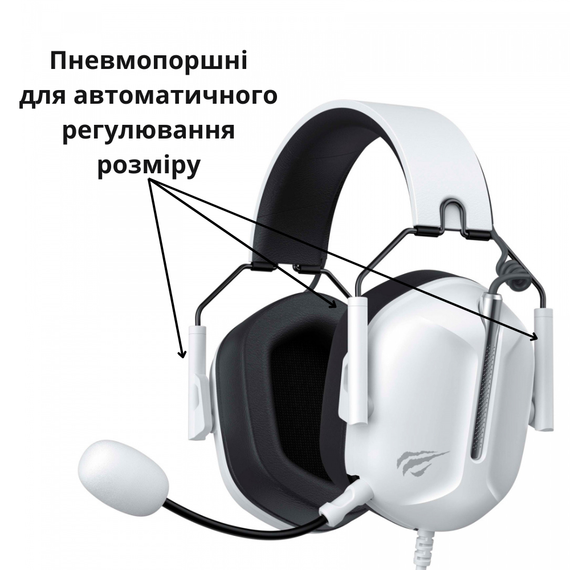 Ігрові навушники з мікрофоном HAVIT HV-H2033d, білі | Зображення 1