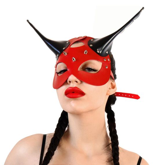 Шкіряна маска Art of Sex - Lucifer Red&Black Sex Aura