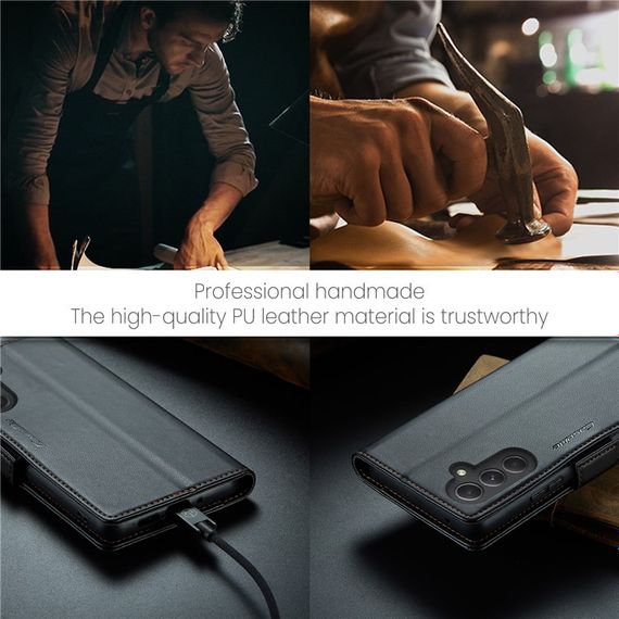 Кожаный чехол-книжка Retro Case для Samsung Galaxy A35 цвет Черный | Зображення 9