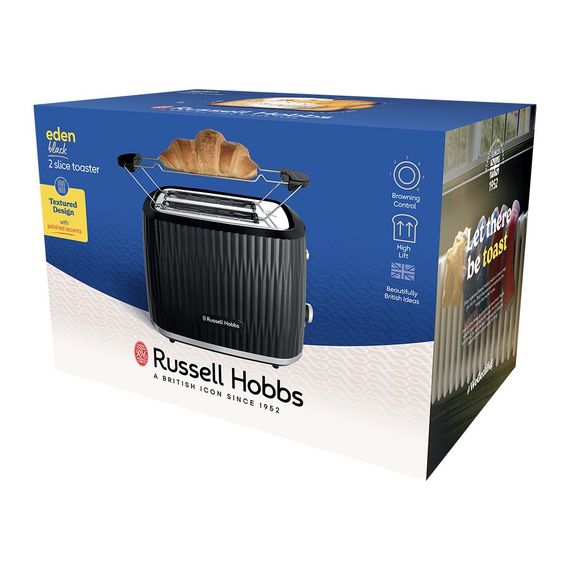 Тостер Russell Hobbs Eden 800Вт, пластик, підігрів, розморожування, чорний (27371-56) | Зображення 5