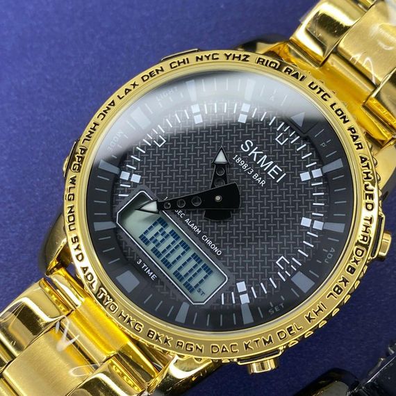 Чоловічий годинник Skmei 1898GDBK Gold-Black | Зображення 4