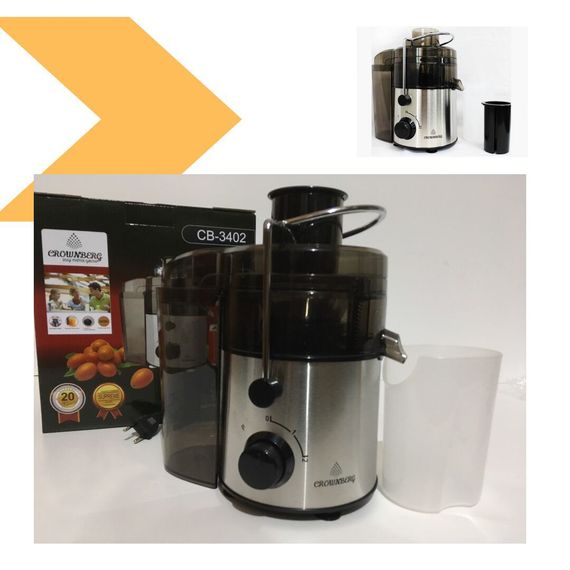 Електричний соковитискач високої продуктивності Crownberg CB-3402 600W (46630-Cb 3402_1013) | Зображення 1