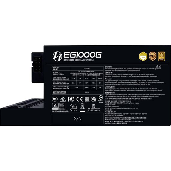 Блок живлення Lian Li 1000W EDGE GOLD Black (G9P.EG1000G.BH00.EU) | Зображення 3