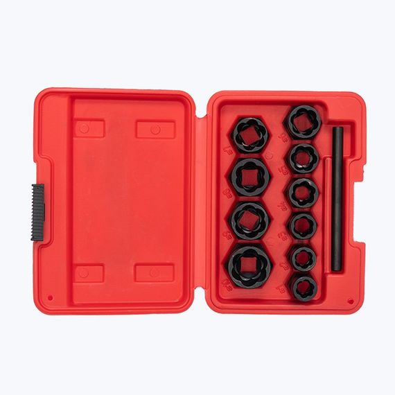 Набір екстракторів подовжених для пошкоджених болтів та гайок, 10 од. INTERTOOL SD-8008 | Зображення 1