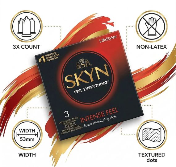 Презерватив SKYN Intense Feel безлатексний (полізопрен), 3 шт Sex Aura | Зображення 1