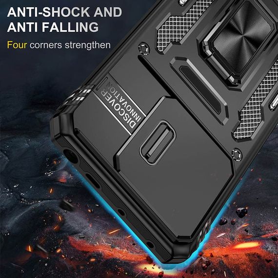 Ударостійкий чохол Camshield Army Ring для Xiaomi Redmi Note 13 Pro 4G / 14s / Poco M6 Pro 4G Чорний / Black | Зображення 5