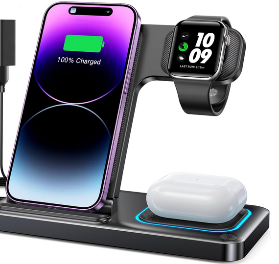 Беспроводное зарядное устройство для iPhone 16/15/14/13/12, беспроводная зарядная станция для устройств Apple,