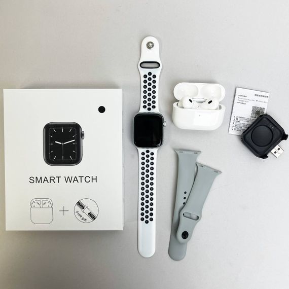 Комплект Basic T55 - Air Pro 2 / Smart Watch / 2 ремінці (Сірий) | Зображення 9