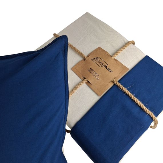 Комплект постільної білизни SoundSleep Stonewash Doble Dark Blue Milk Сімейний 160х220 см синьо-молочний (2800004763714) | Зображення 2