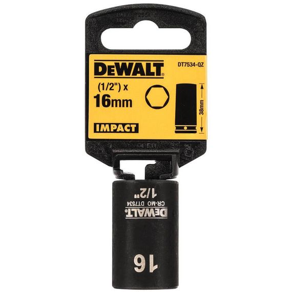 Головка торцевая ударная короткая 16мм IMPACT DeWALT DT7534 | Зображення 1