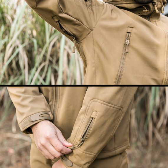 Тактическая куртка Pave Hawk PLY-6 Sand Khaki 3XL мужская водостойкая осенне-зимняя на флисе taktical | Зображення 4