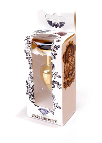 Анальная пробка - Jewellery Gold Plug Black Sex Aura | Зображення 7