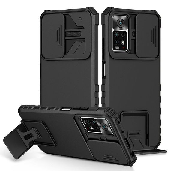 Чохол Kickstand із захистом камери для Xiaomi Redmi Note 11 4G / 11s / Note 12s колір Чорний