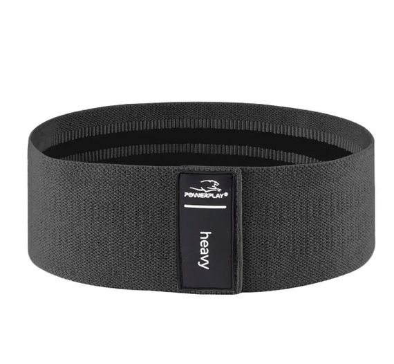 Тканева гумка для фітнесу та спорту PowerPlay 4111 Hip Band L Light Чорна (d_84cm) (PP_4111_Black_L)