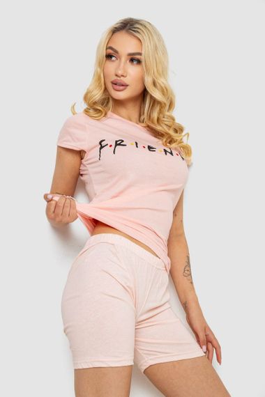 Пижама женская с принтом  -уценка, цвет персиковый, 243R3252-U-1 | Зображення 2