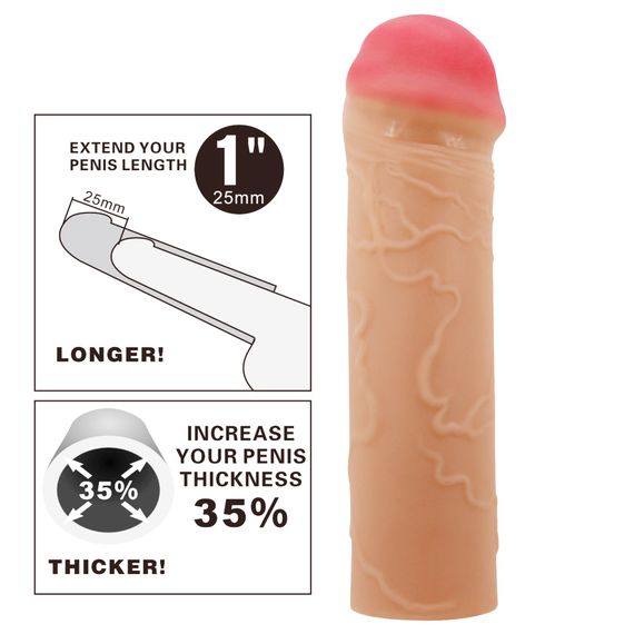 Насадка на член - Pretty Love Nile Penis Extender +1" Flesh | Зображення 1