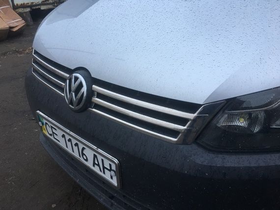 Накладки на решетку (2 шт, нерж) OmsaLine - Итальянская нержавейка для Volkswagen Caddy 2010-2015 гг | Зображення 3