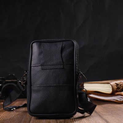 Сумка Vintage На пояс из натуральной кожи Черная (21481) | Зображення 5