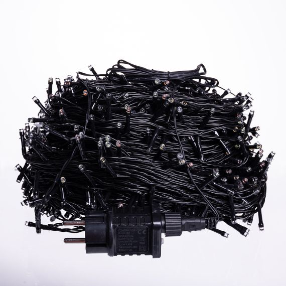 Новорічна гірлянда вулична 100 м 1000 LED із сонячною батареєю 8 режимів роботи чорний провід Синій SB1000L100MBBL | Зображення 3