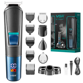 Набір для стрижки VGR 10 в 1 V-108, 10 насадок, LED дисплей