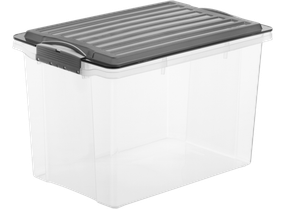 Контейнер для хранения пластиковый с крышкой Rotho (Рото) Compact A4, 19 л (17766) Серый