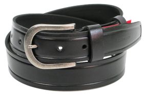 Ремень мужской под джинсы из кожи Skipper  черный