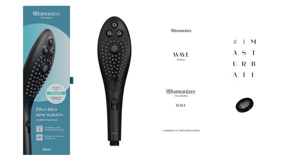 Насадка-стимулятор для душа 2в1 Womanizer Wave Black, массажер для интимных зон | Зображення 4