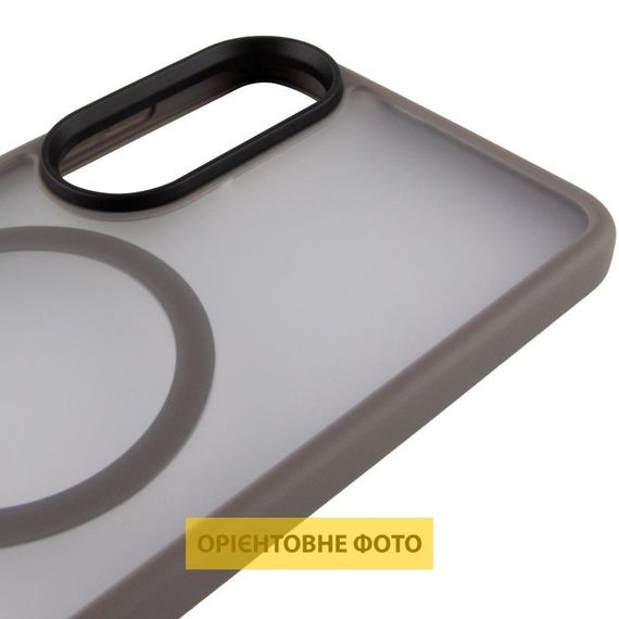 TPU+PC чохол Metal Buttons with MagSafe Colorful для Samsung Galaxy S25 Edge Сірий / Grey | Зображення 3