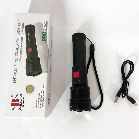 Фонарь ручной батарей X-Balog, Лед фонарик с зарядкой, Переносной ручной мощный фонарь QX-37 | Зображення 4