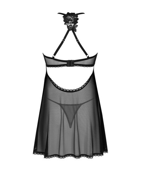 Пеньюар і трусики Obsessive Latinesa babydoll & thong M/L — мереживний комплект білизни, регульовані бретелі | Зображення 4