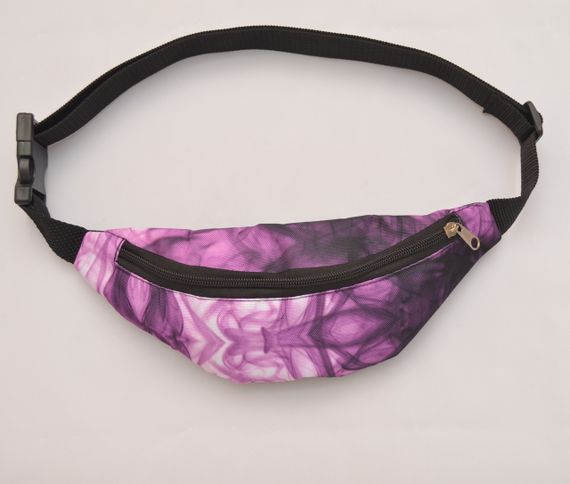 Сумка поясна бананка 4Profi Міні з принтом Фіолетовий дим з одним відділенням 20128 | Зображення 1