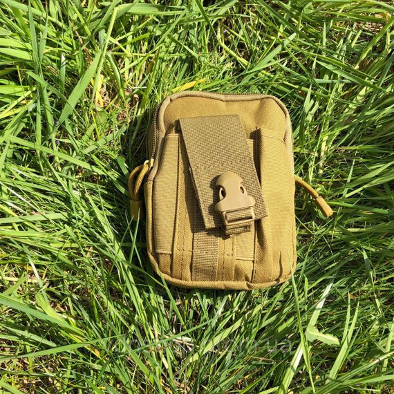 Тактична сумка - сумка для телефону, система MOLLE органайзер тактичний з кордури. Колір: койот GY-85 | Зображення 6