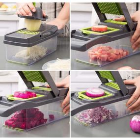 Овощерезка измельчитель 14 в 1 ситечко для яиц и нож для очистки овощей Veggie Slicer мультислайсер WZ-74