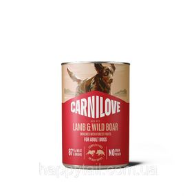 Вологий корм для собак Carnilove Dog Lamb & Wild Boar з ягням та диким кабаном — консерва паштет 400 г