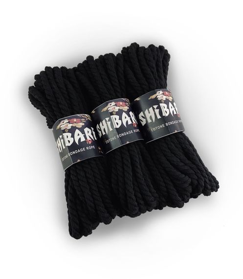 Бавовняна мотузка для шібарі Feral Feelings Shibari Rope, 8 м чорна | Зображення 1