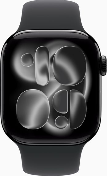 Смарт-годинник Apple Watch Series 11 GPS 42mm Jet Black Alu. Case w. Black S. Band - M/L (MEQU4)