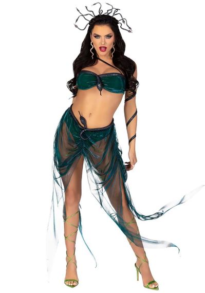 Еротичний костюм Медузи Горгони Leg Avenue Medusa Costume L, топ, спідниця, нарукавники, прикраси sexstyle | Зображення 3