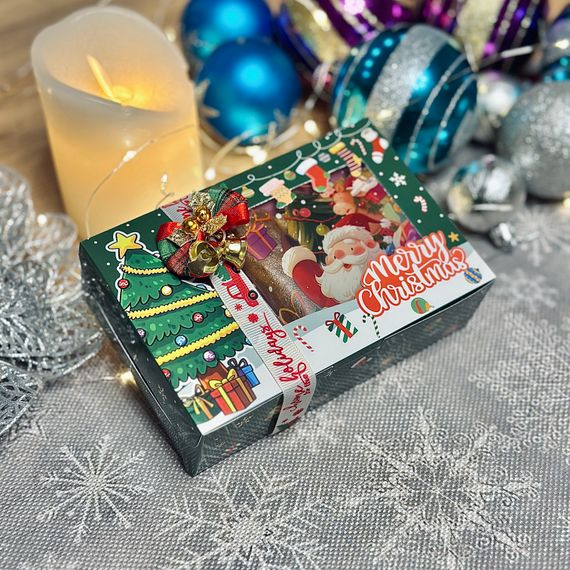 Різдвяний подарунковий набір пастили «Смаколик під ялинку» — 300 г ( зелена коробка) | Зображення 1