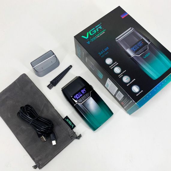 Профессиональная электробритва с насадками VGR V-308, Электробритва для профессионального бритья EJ-71