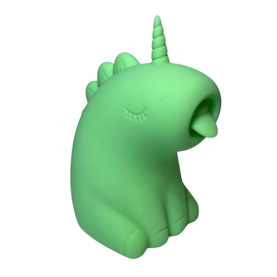 Стимулятор клитора с язычком UNIVIBE Единорог, 10 режимов, зелёный sexstyle | Зображення 7