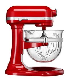 Планетарний міксер 6.0 л,KitchenAid Artisan IKSM6521XEER червоний, скляна чаша
