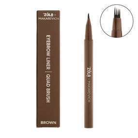 Лайнер для брів ZOLA x Makarevich Eyebrow liner Quad Brush - Brown