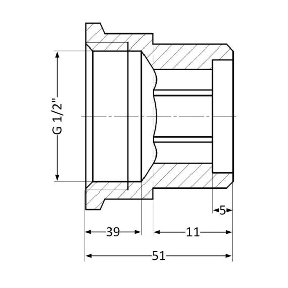 Подовжувач латунний Thermo Alliance Standart 1/2" ВН, L=40 мм SD4221540 | Зображення 1
