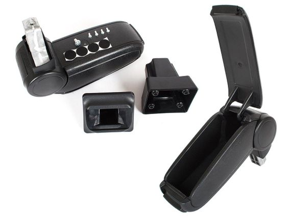 Opel Astra II G 98-05 підлокітник комплектект чорна штучна шкіра + монтажний комплектект | Зображення 1