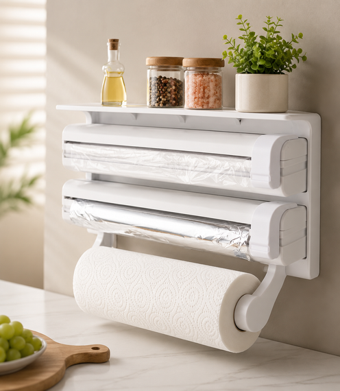 Кухонный диспенсер для пленки, фольги и полотенец Kitchen Roll Triple Paper dispenser, держатель для полотенец | Зображення 4