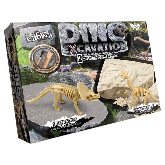Дитячий набір для проведення розкопок динозаврів DINO EXCAVATION DEX-01  Трицератопс