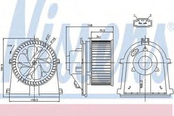 Вентилятор салону AUDI, VW (вир-во Nissens) NISSENS 87022 на VW POLO седан (6KV2)