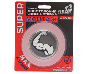 Стричка 2-стороння спинена VIROK Moment Fix: 12 мм х 5 м VR-23V115