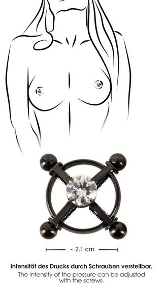 Затискачі для сосків Bad Kitty Nipple Jewellery Чорні One Size | Зображення 7